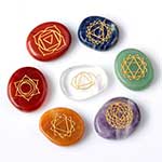 TGS Gems Healing Crystals - 7 Polished, Engraved